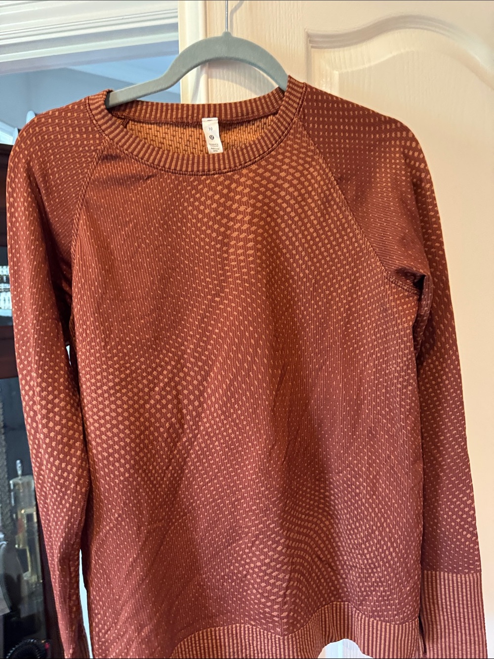 lululemon athletica Long Sleeve Top Rust with Light Dot Pattern